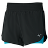 Mizuno 2in1 4.5 Short Black/Maui Blue